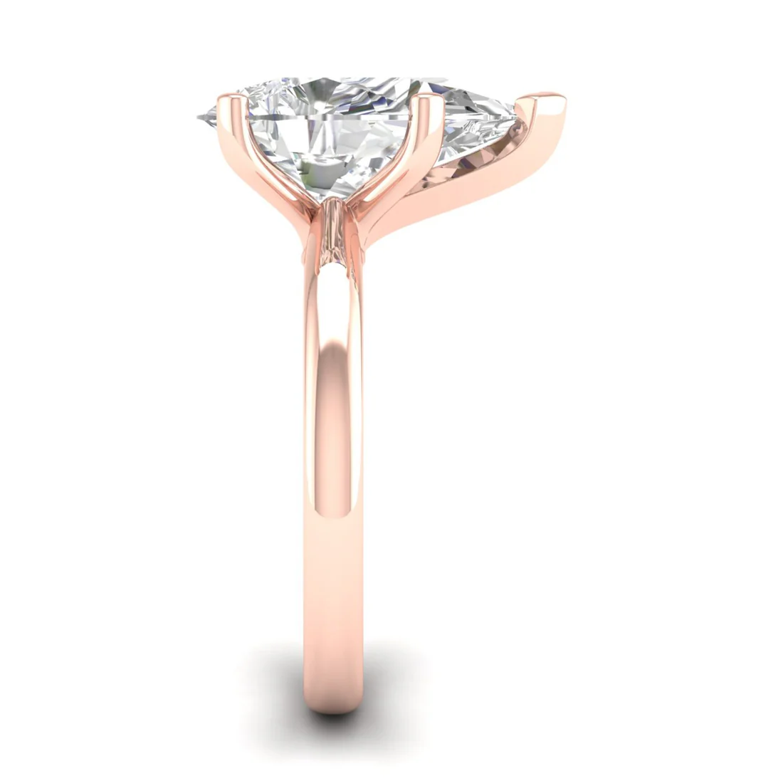 4 CTW Pear Cut Lab Grown Diamond Women Solitaire Ring