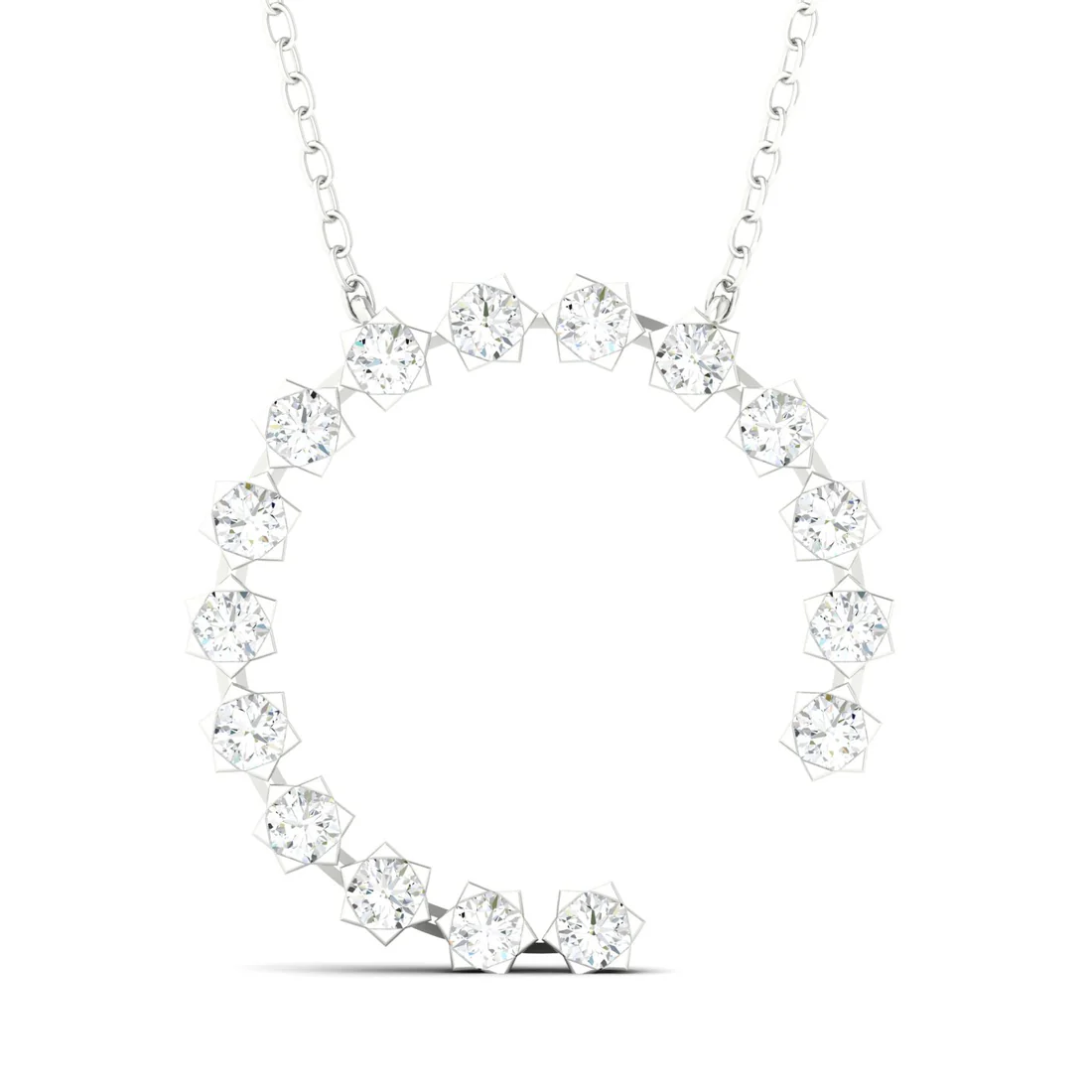 0.50 CTW Lab Grown Diamond Open Circle Pendant