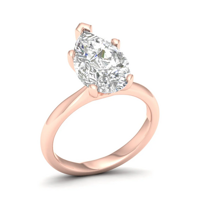 4 CTW Pear Cut Lab Grown Diamond Women Solitaire Ring