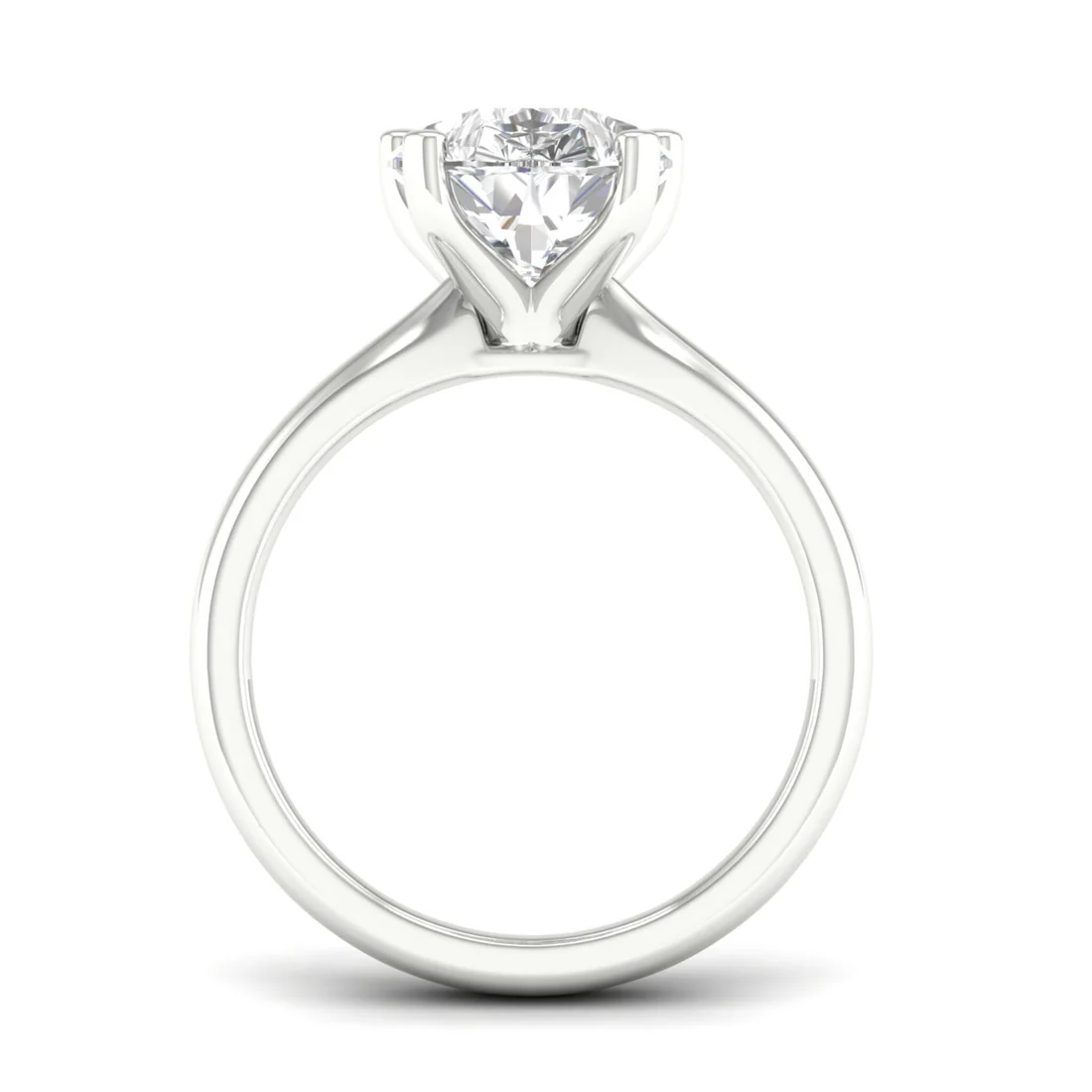 4 CTW Pear Cut Lab Grown Diamond Women Solitaire Ring