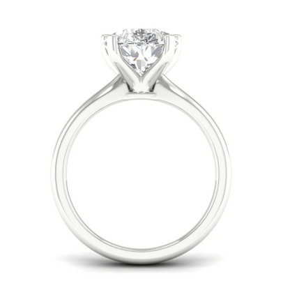 4 CTW Pear Cut Lab Grown Diamond Women Solitaire Ring