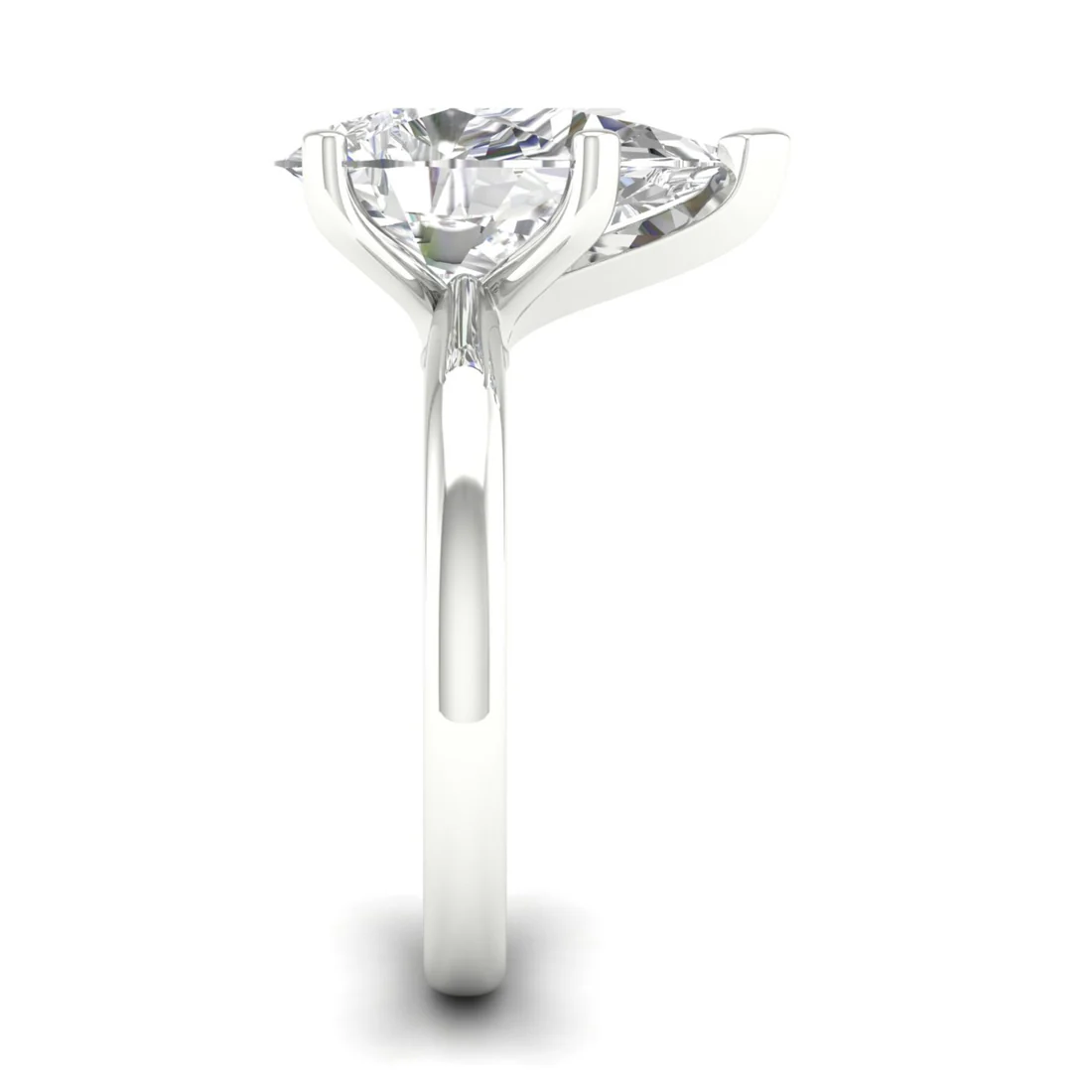 4 CTW Pear Cut Lab Grown Diamond Women Solitaire Ring