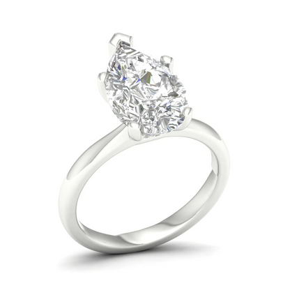 4 CTW Pear Cut Lab Grown Diamond Women Solitaire Ring