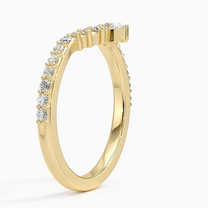 14k Yellow Gold Lab Grown Diamond Luxe Wedding Band Women