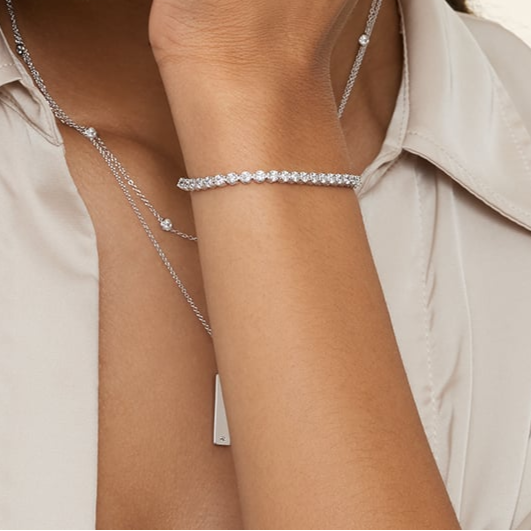 4CTW 7 inch Certified Round Lab Grown Diamond Tennis Bracelet