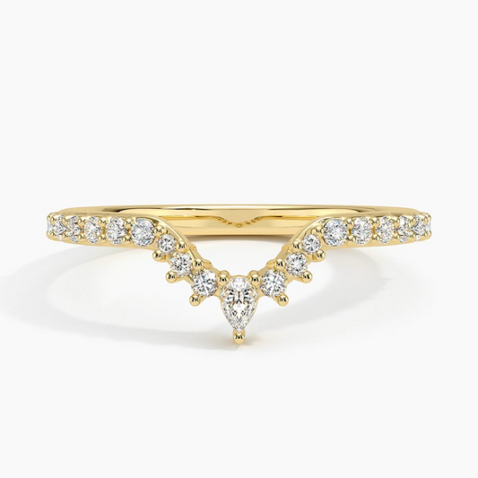 14k Yellow Gold Lab Grown Diamond Luxe Wedding Band Women