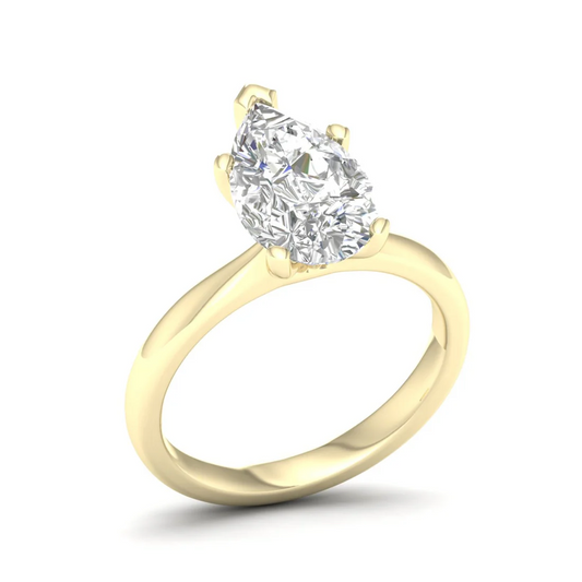 3 CT Antique Pear Lab Grown Diamond Solitaire Ring For Women