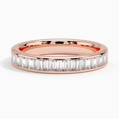 Channel Set Baguette Lab Grown Diamond White Gold Wedding Band