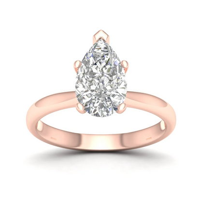 2 CTW Pear Lab Grown Diamond Solitaire Rings