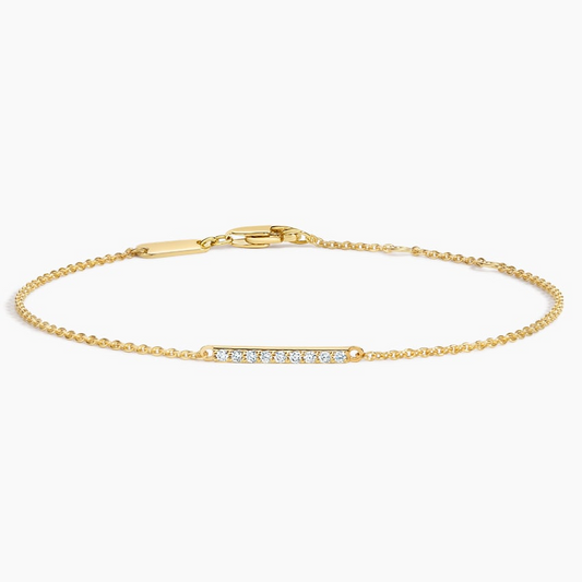 1/10CTW 7 inch Pave Lab Grown Diamond Bar Bracelet