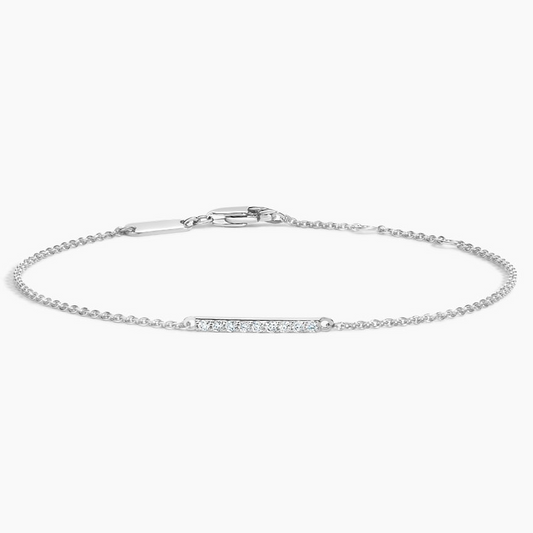 1/10CTW 7 inch Pave Lab Grown Diamond Bar Bracelet