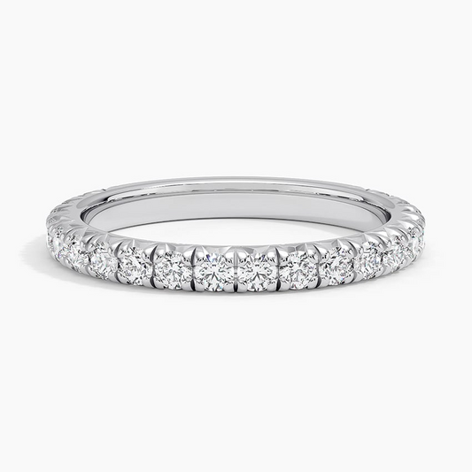 0.59 CTW Lab Grown Diamond 3/4 Eternity Wedding Band