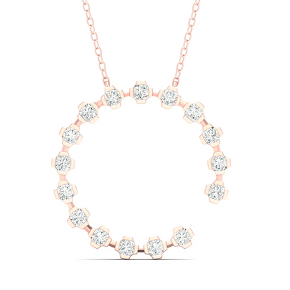 0.50 CT Lab Grown Diamond Open Round Pendant