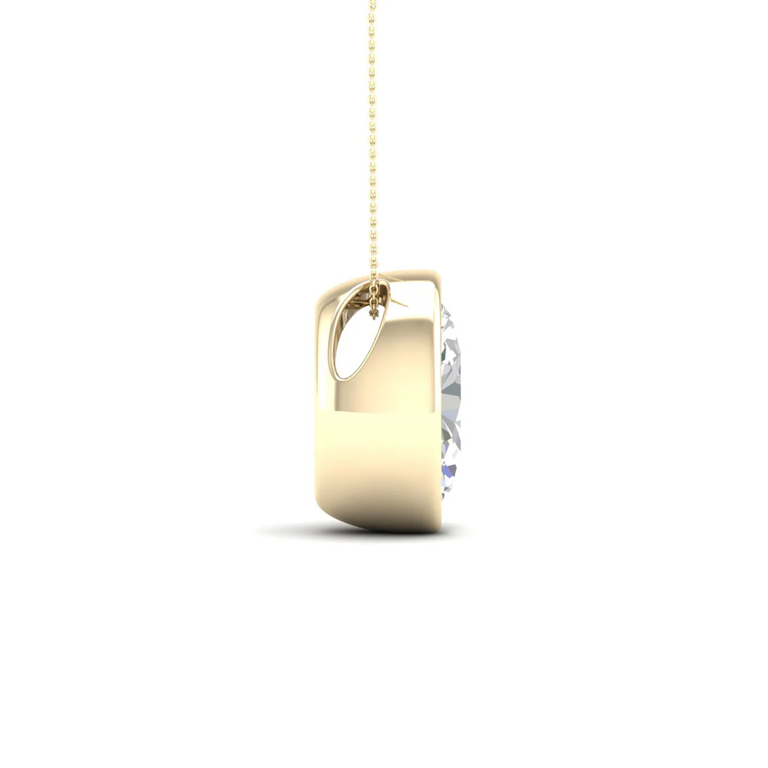 2 CTW Lab Grown Diamond Oval Bezel Set Pendant
