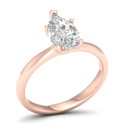 1.50 CTW Pear Cut Lab Grown Diamond Solitaire Ring