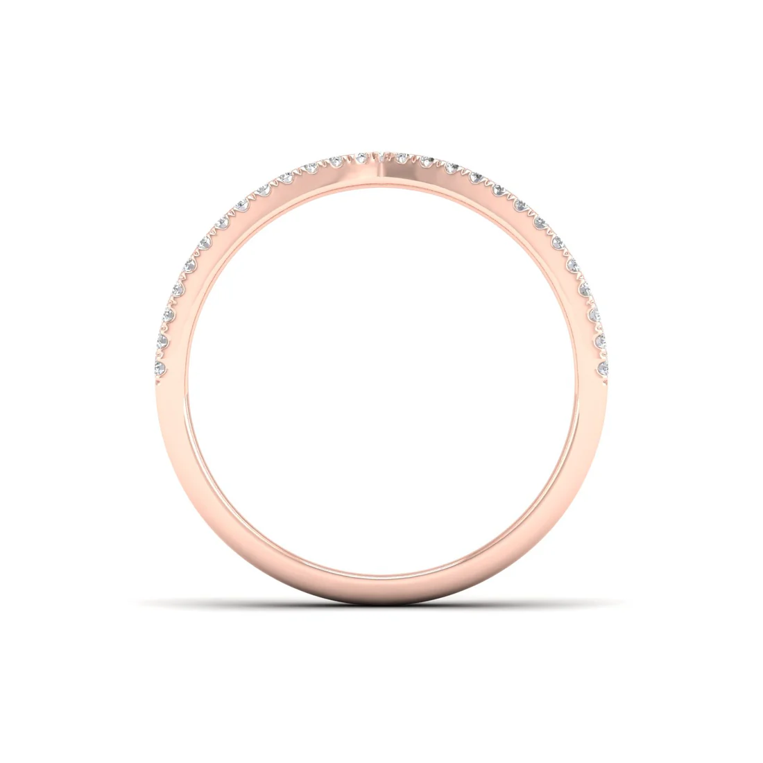 0.30Ctw Lab Grown Diamond Chevron Band Ring