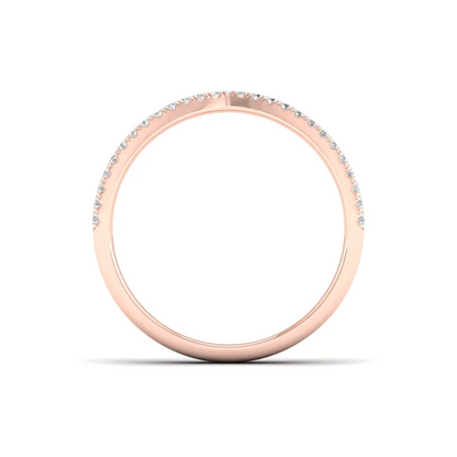 0.30Ctw Lab Grown Diamond Chevron Band Ring