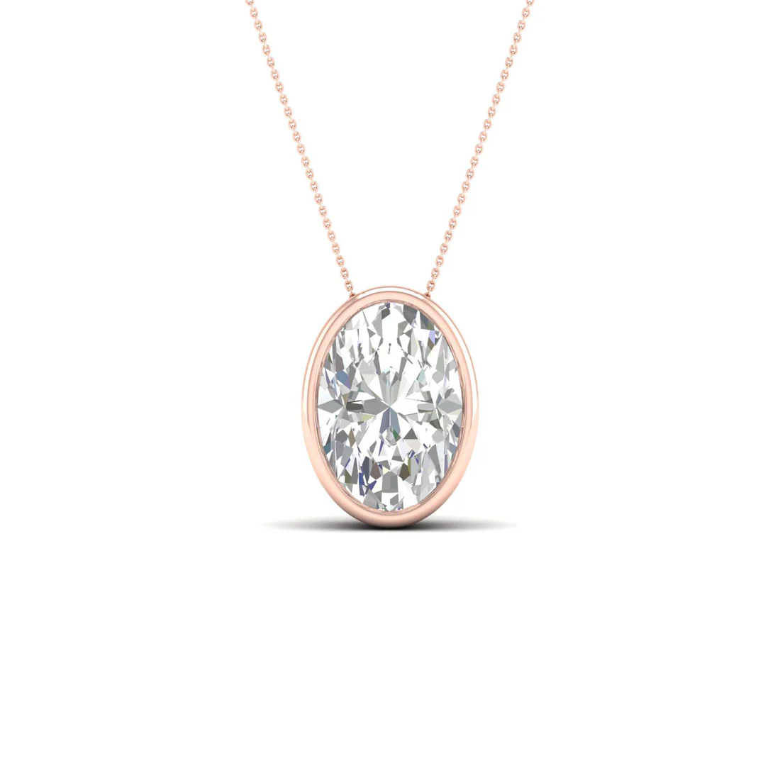 2 CTW Lab Grown Diamond Oval Bezel Set Pendant