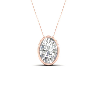 2 CTW Lab Grown Diamond Oval Bezel Set Pendant
