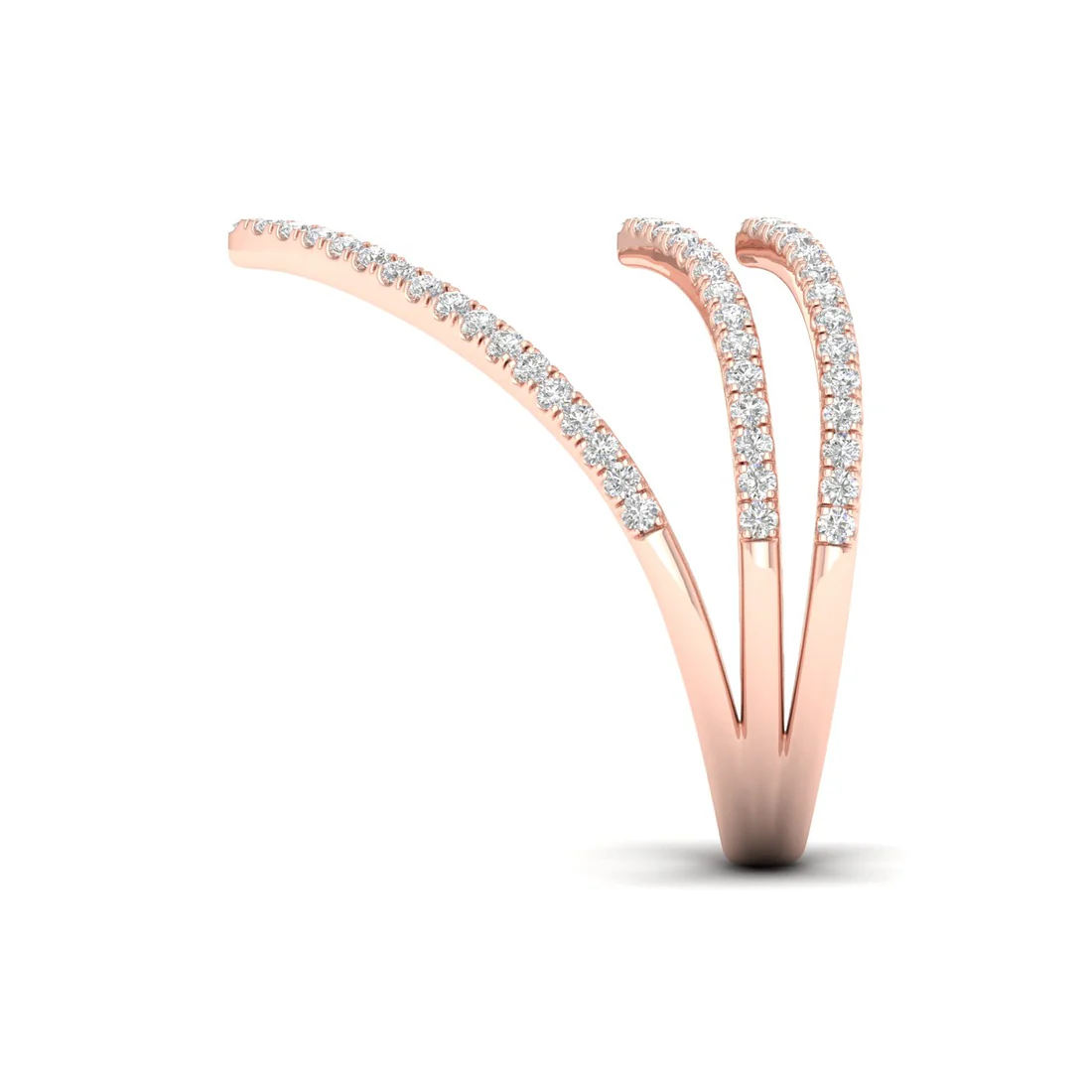 0.30Ctw Lab Grown Diamond Chevron Band Ring