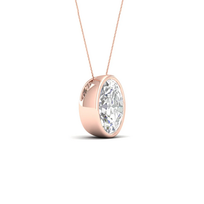 2 CTW Lab Grown Diamond Oval Bezel Set Pendant