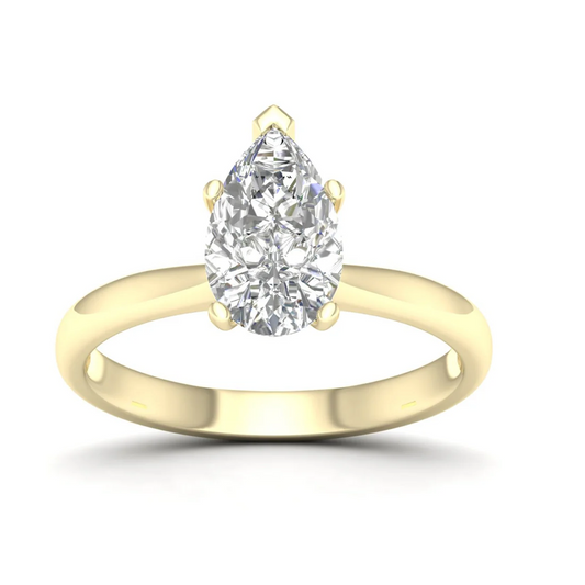 1.50 CTW Pear Cut Lab Grown Diamond Solitaire Ring