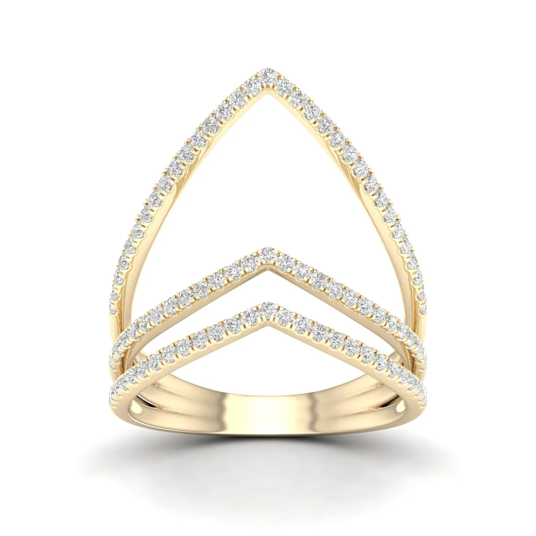 0.30Ctw Lab Grown Diamond Chevron Band Ring