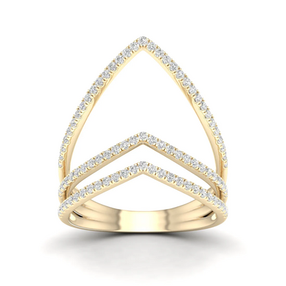 0.30Ctw Lab Grown Diamond Chevron Band Ring