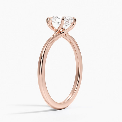 3/4 CT Pear Twist Lab Grown Diamond Gold Solitaire Ring