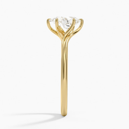 3/4 CT Pear Twist Lab Grown Diamond Gold Solitaire Ring