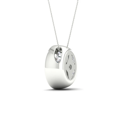 2 CTW Lab Grown Diamond Oval Bezel Set Pendant