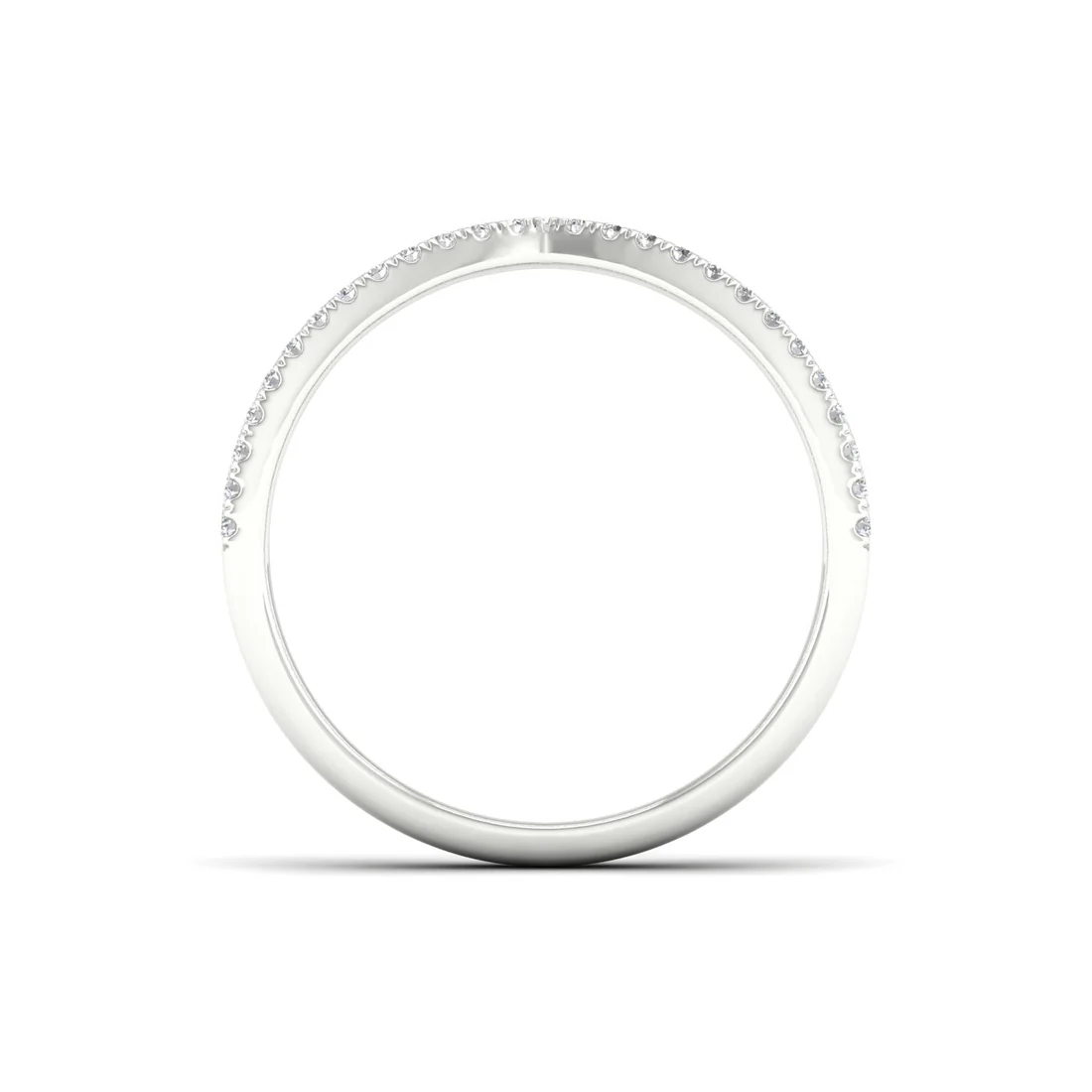 0.30Ctw Lab Grown Diamond Chevron Band Ring