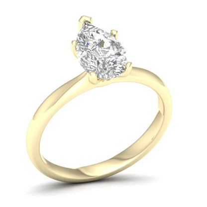 1.50 CTW Pear Cut Lab Grown Diamond Solitaire Ring