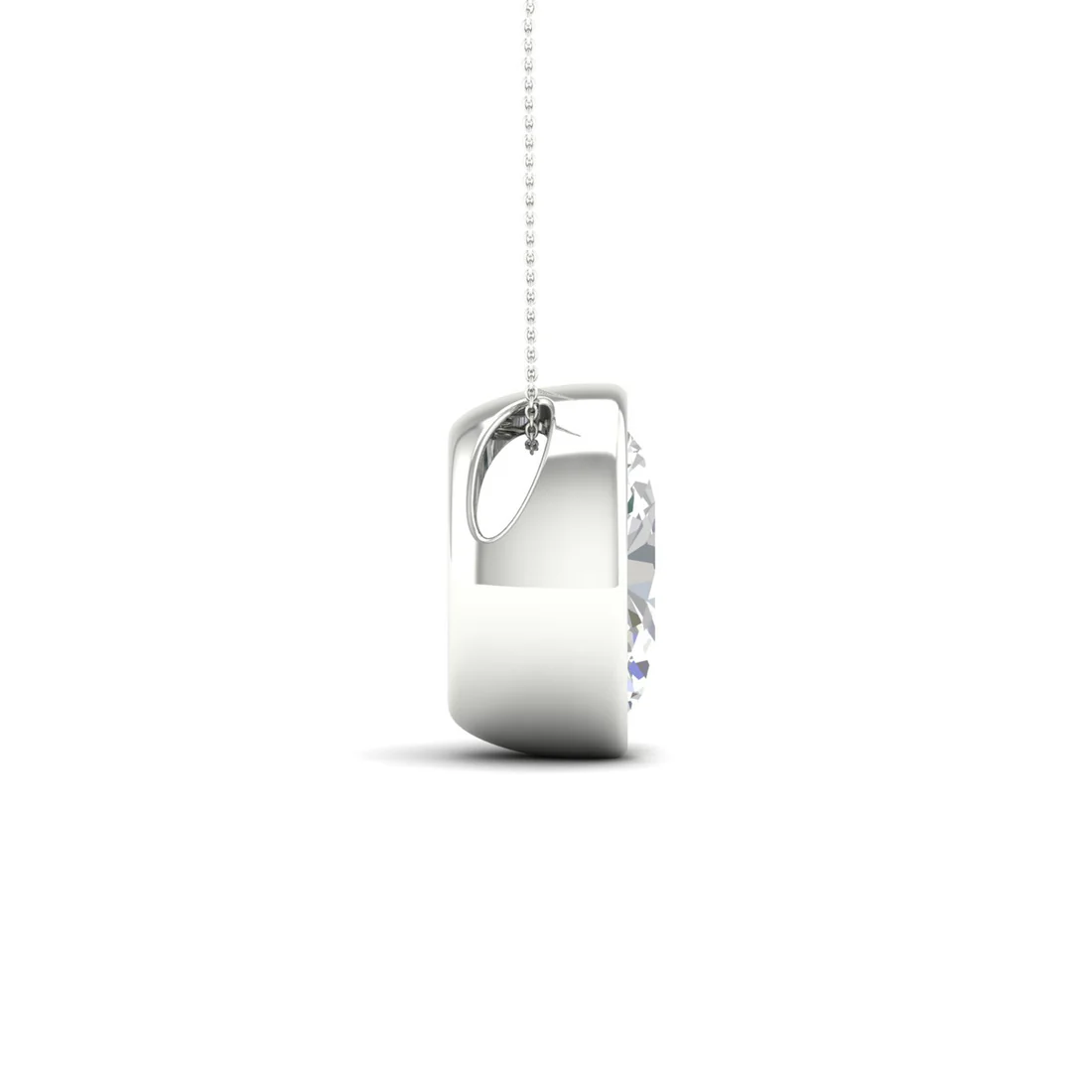 2 CTW Lab Grown Diamond Oval Bezel Set Pendant