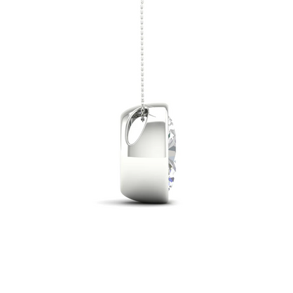 2 CTW Lab Grown Diamond Oval Bezel Set Pendant