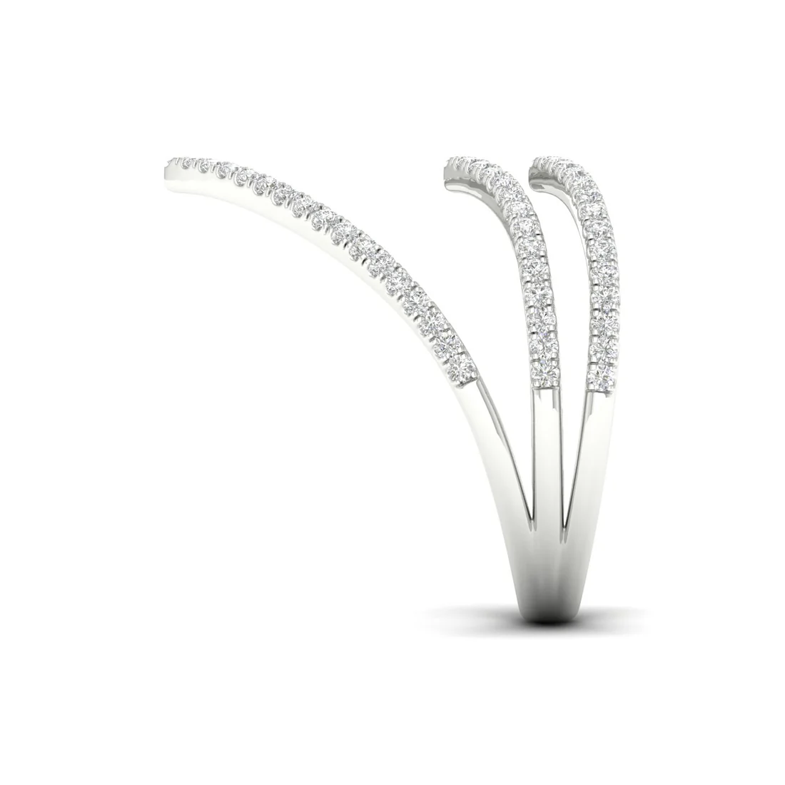 0.30Ctw Lab Grown Diamond Chevron Band Ring