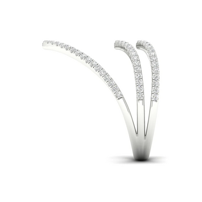 0.30Ctw Lab Grown Diamond Chevron Band Ring