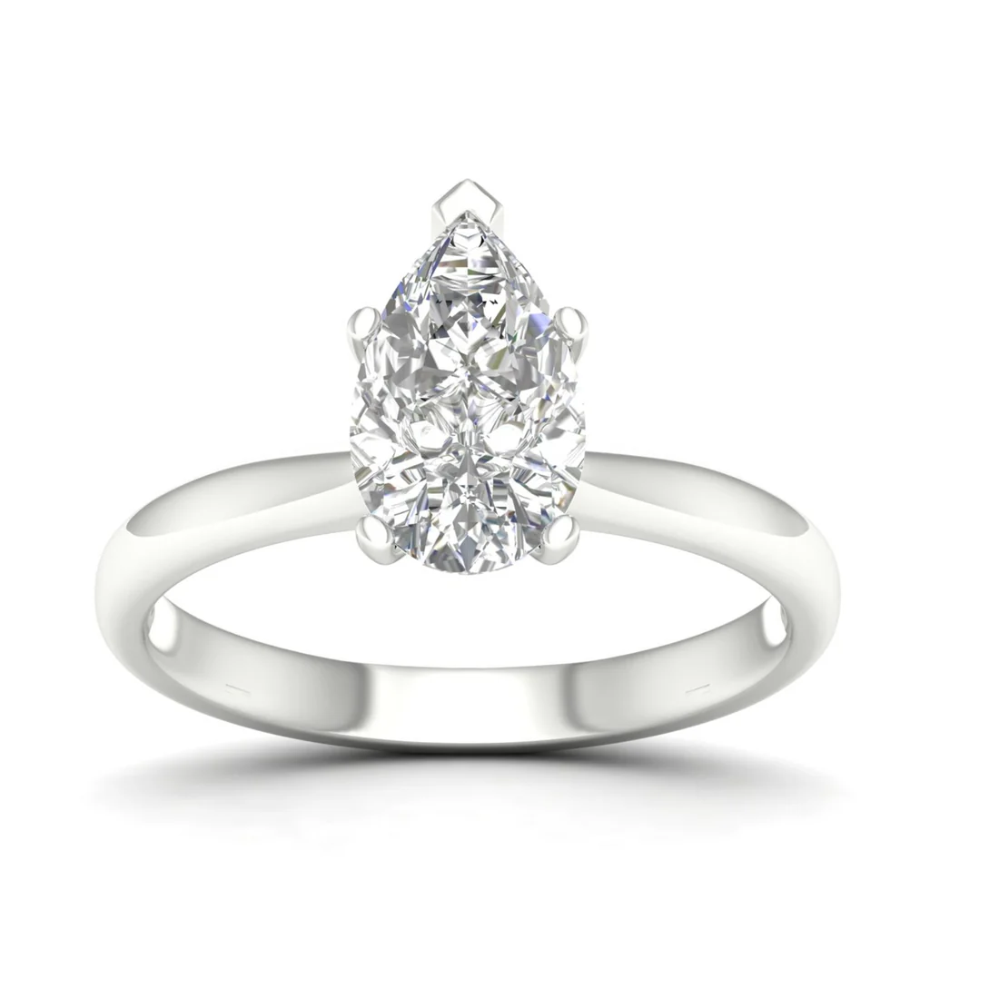 1.50 CTW Pear Cut Lab Grown Diamond Solitaire Ring