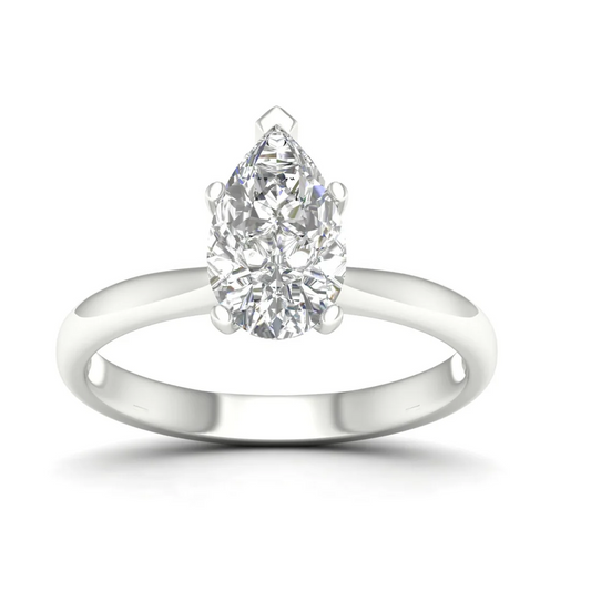 1.50 CTW Pear Cut Lab Grown Diamond Solitaire Ring