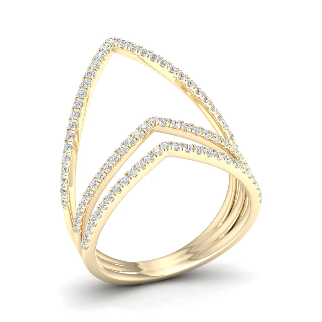 0.30Ctw Lab Grown Diamond Chevron Band Ring