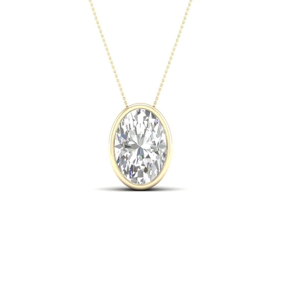 2 CTW Lab Grown Diamond Oval Bezel Set Pendant