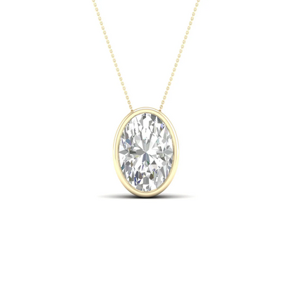 2 CTW Lab Grown Diamond Oval Bezel Set Pendant