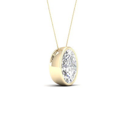 2 CTW Lab Grown Diamond Oval Bezel Set Pendant