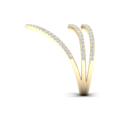 0.30Ctw Lab Grown Diamond Chevron Band Ring