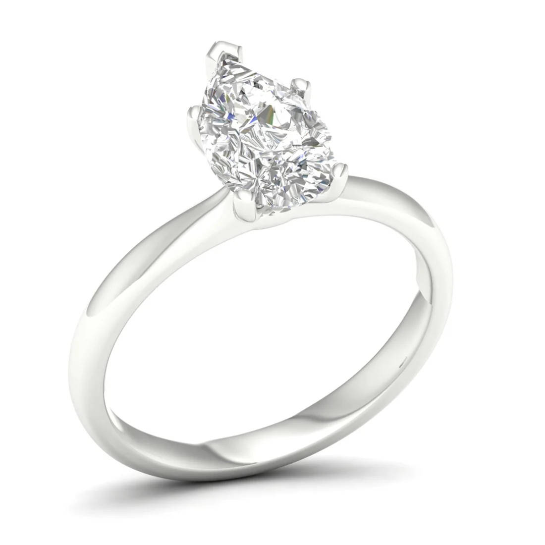 1.50 CTW Pear Cut Lab Grown Diamond Solitaire Ring