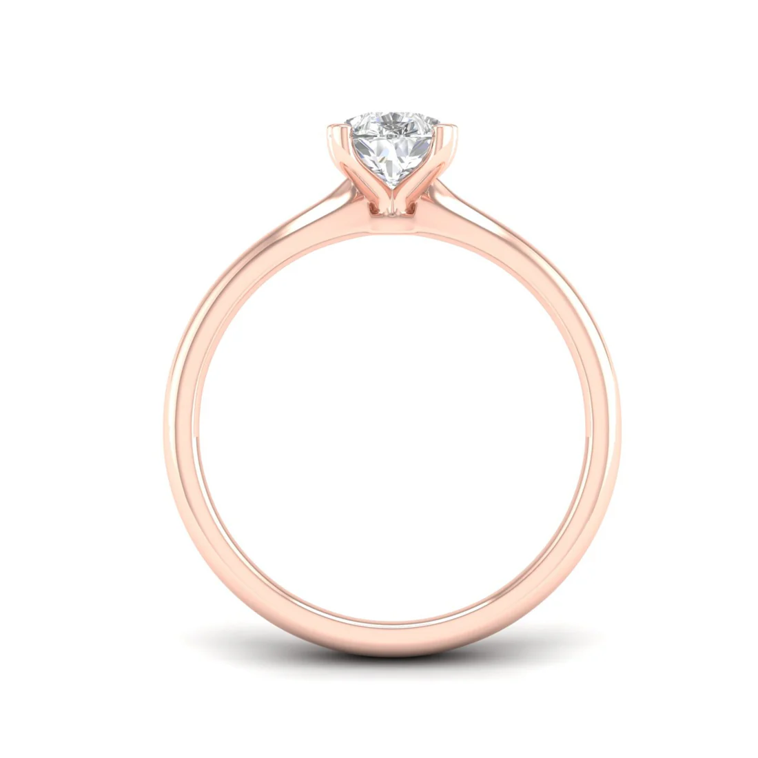 1 CTW Pear Cut Lab Grown Diamond Solitaire Rings