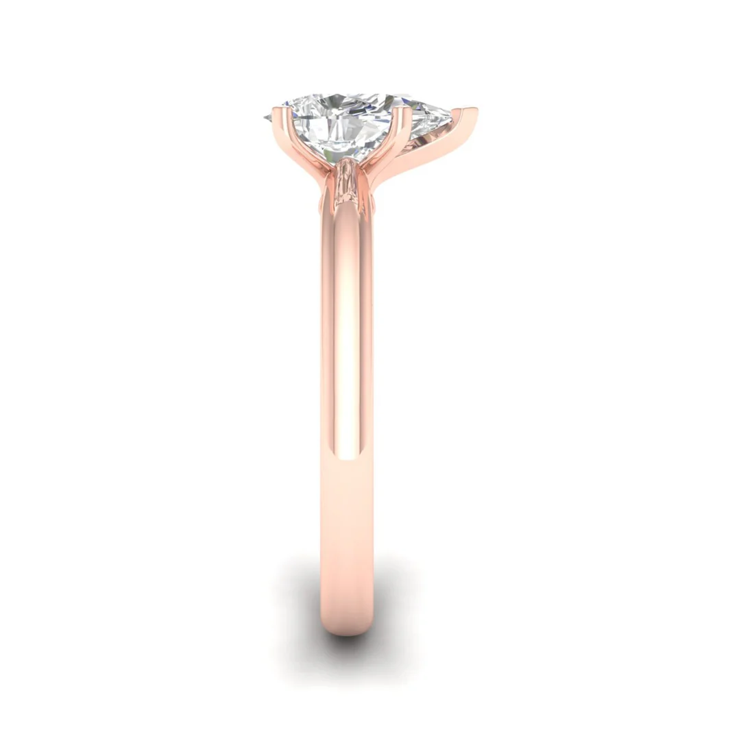 1 CTW Pear Cut Lab Grown Diamond Solitaire Rings
