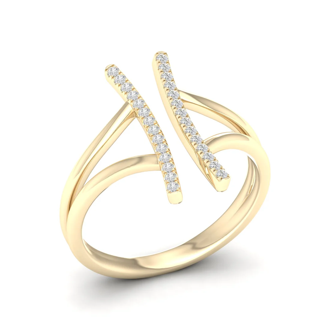 0.12Ctw Lab Grown Diamond Double Line Band