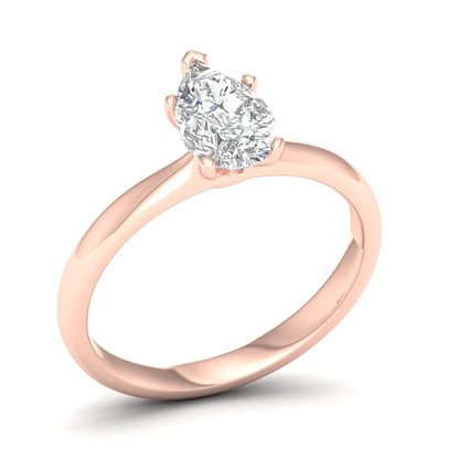 1 CTW Pear Cut Lab Grown Diamond Solitaire Rings