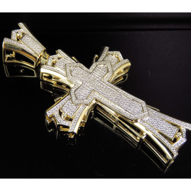 3 Inch Lab Grown Diamond Designer Cross Pendant